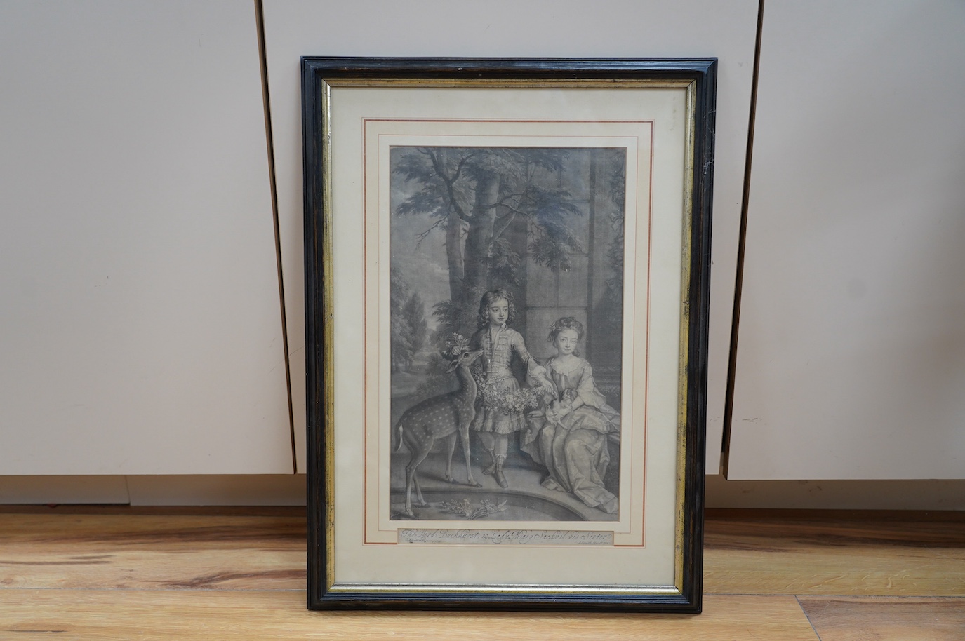 After Godfrey Kneller (1646-1723), print, The Lord Buckhurst & Lady Mary Sackville his sister, 39 x 24cm. Condition - fair